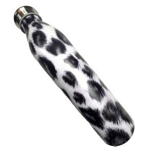 Manna Stainless Steel Water Bottle Gray Black Leopard Cheetah Print Gym Retro